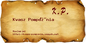 Kvasz Pompónia névjegykártya